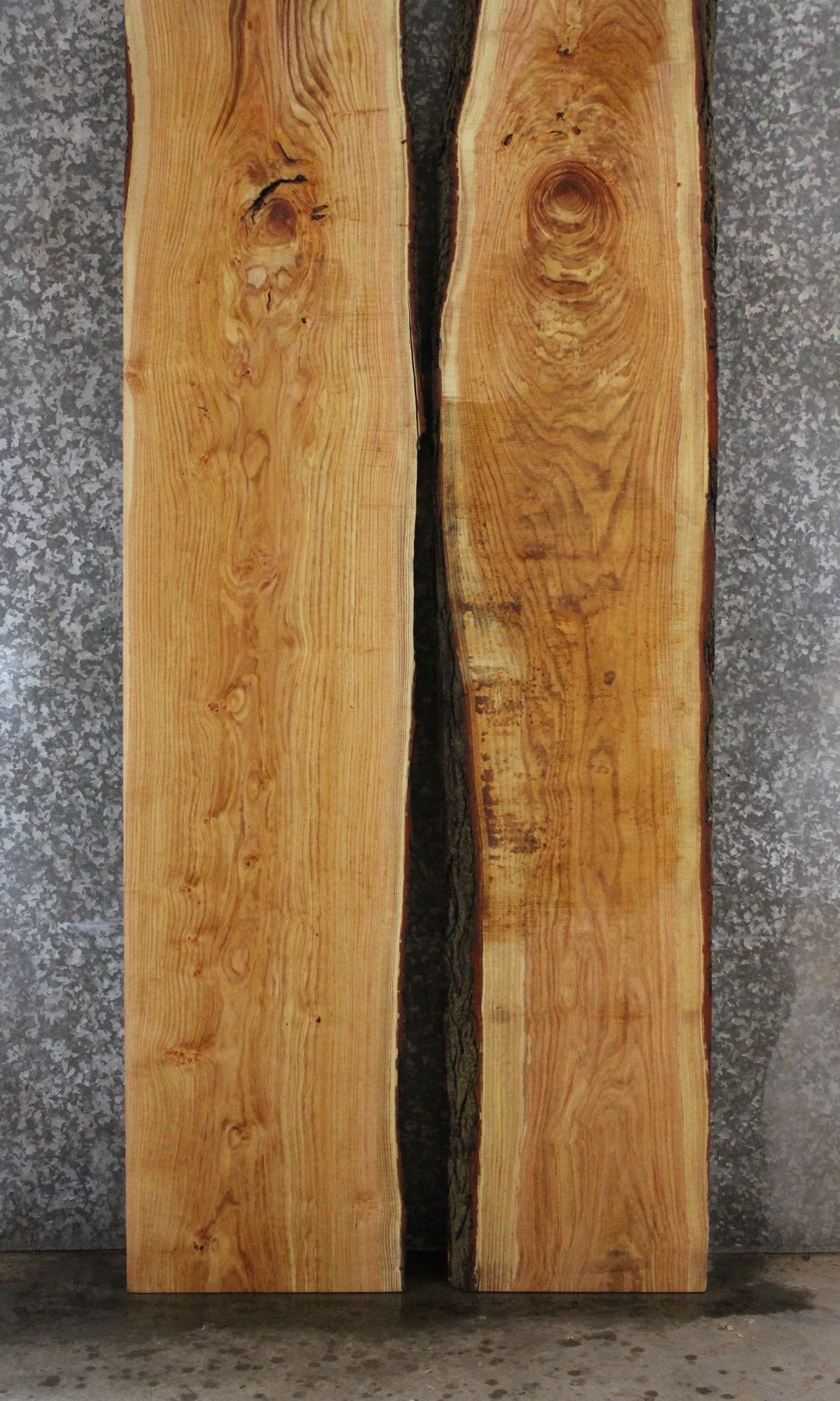 2- Locust Live Edge Book Match Dining Table/Bar Top Slabs 20523-20524