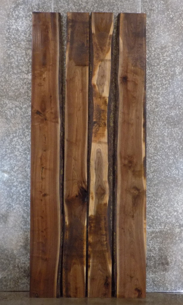 4- Live Edge Bookmatched Black Walnut Conference Table Top Slabs 20529-20532