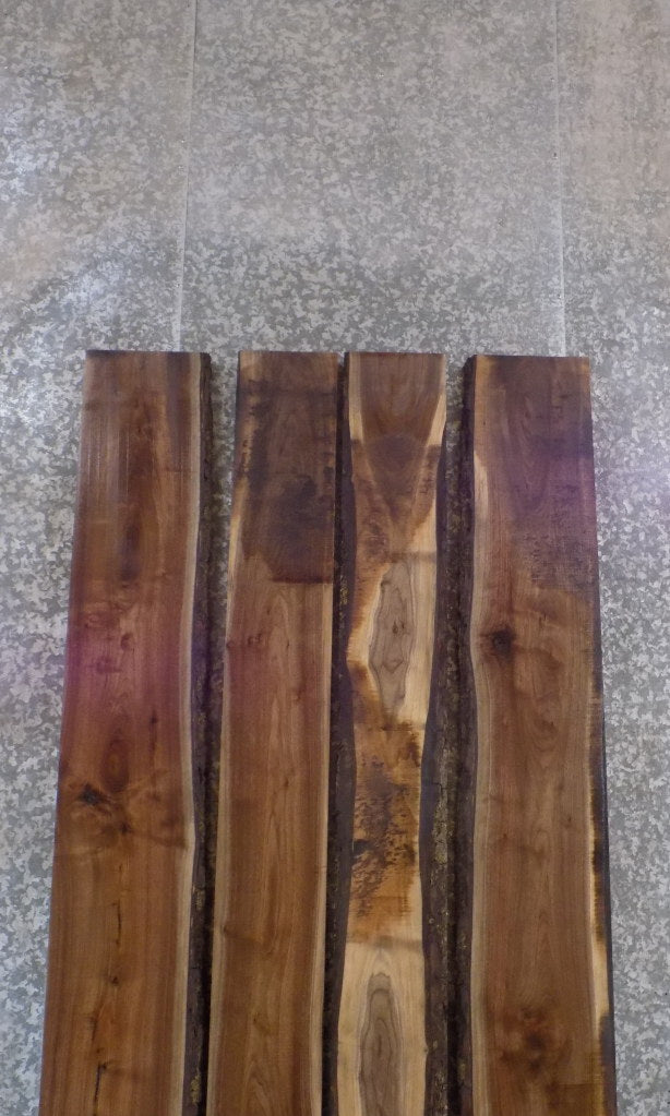 4- Live Edge Bookmatched Black Walnut Conference Table Top Slabs 20529-20532
