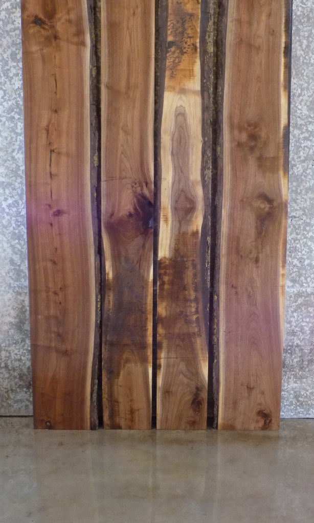 4- DIY Live Edge Black Walnut Bookmatched Dining Table Top Slabs 20529-20532