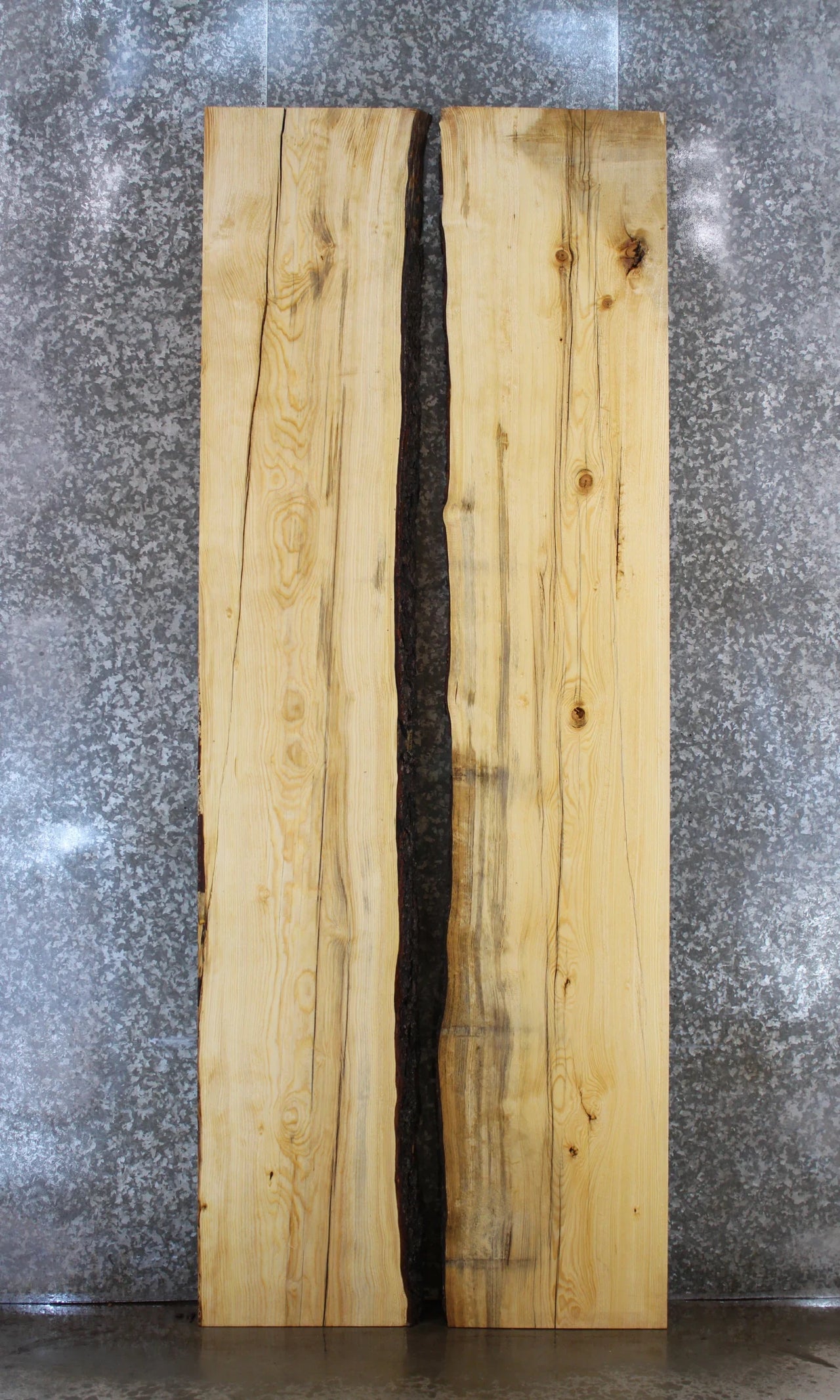 2- Rustic Knotty Pine Live Edge Dining Table Top 20533-20534