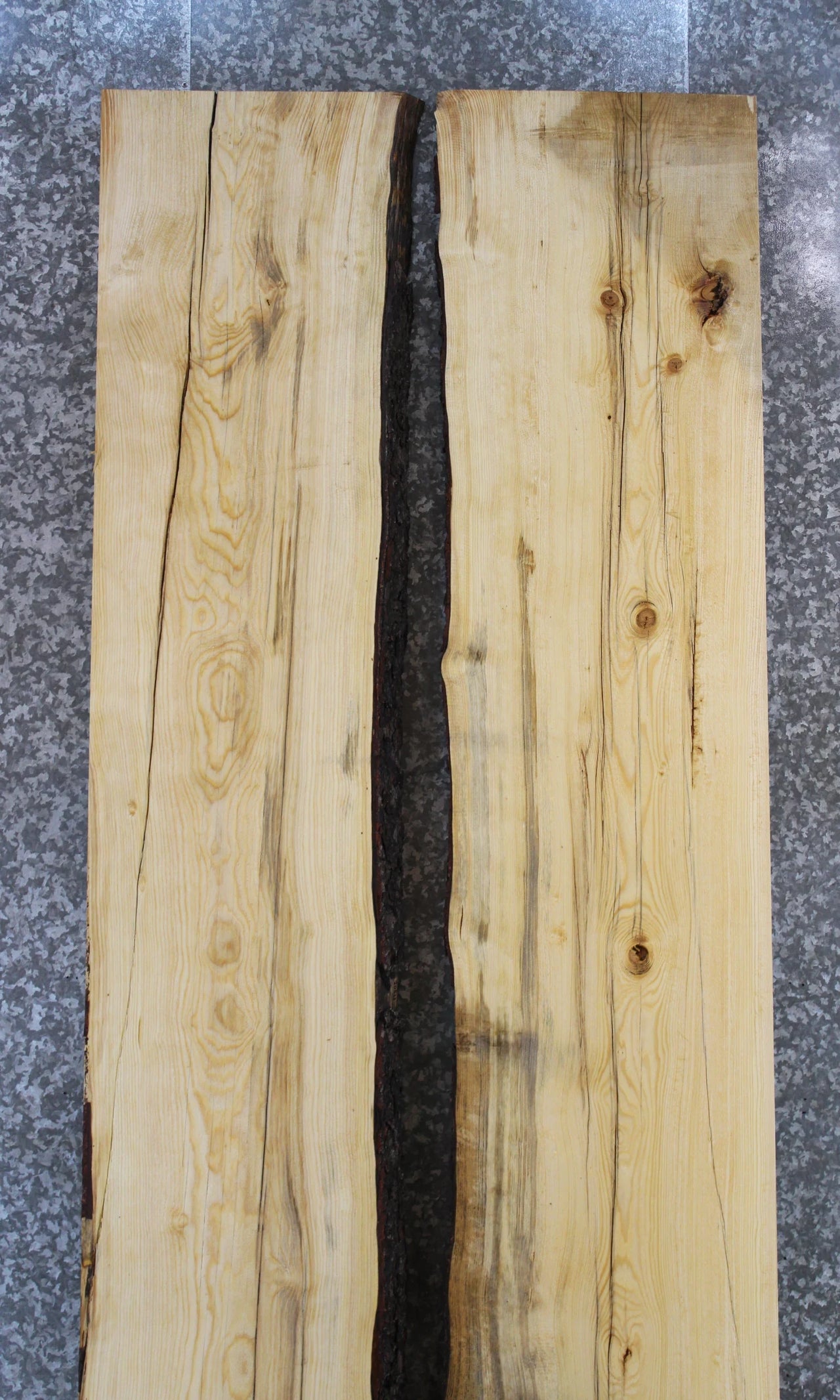 2- Rustic Knotty Pine Live Edge Dining Table Top 20533-20534