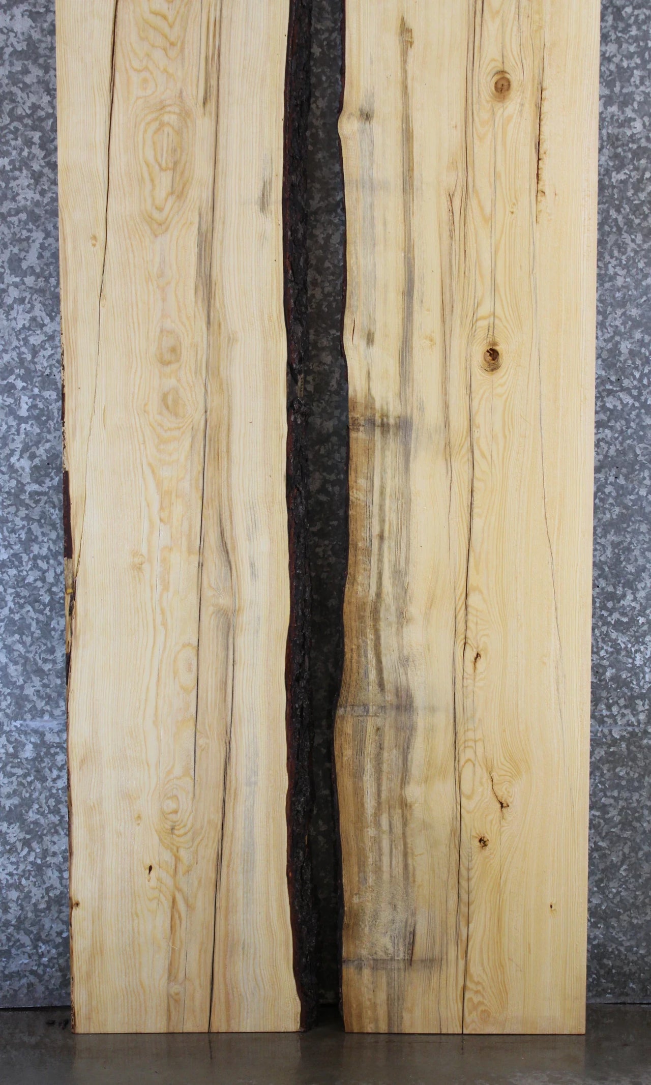 2- Rustic Knotty Pine Live Edge Dining Table Top 20533-20534