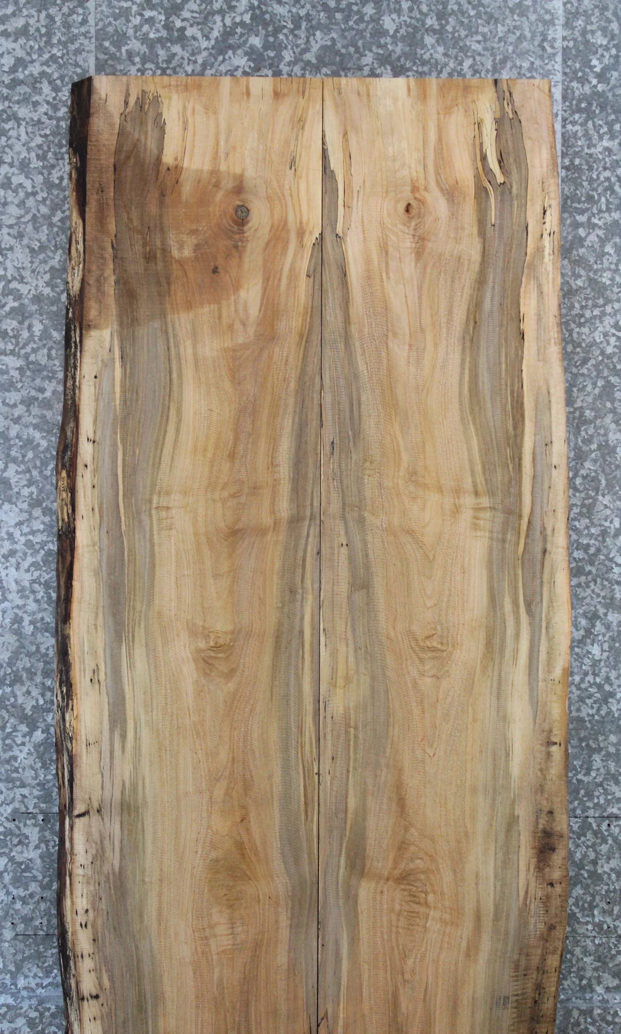 2- Spalted Maple Live Edge Wood Dining Table Top Slab Set 20535-20536