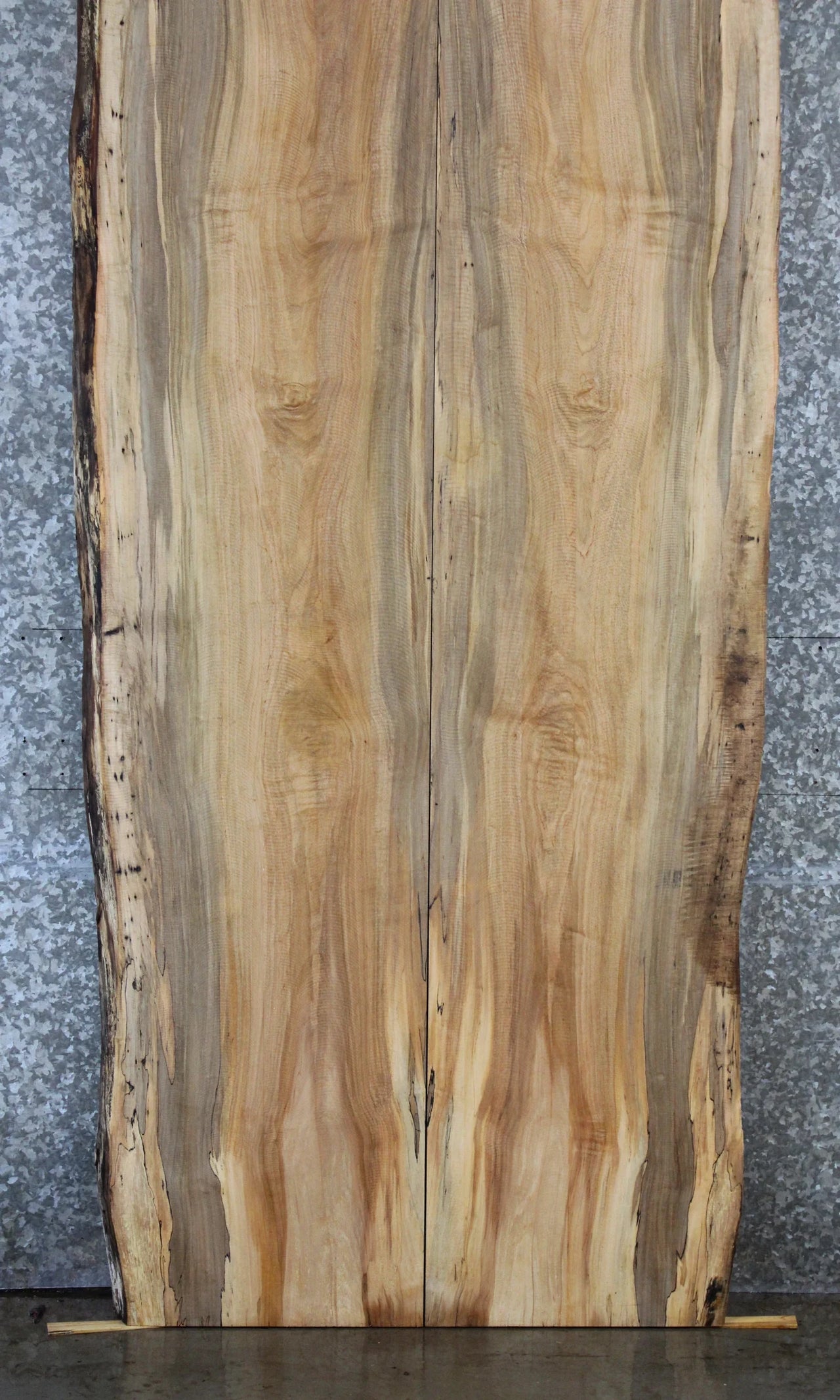 2- Spalted Maple Live Edge Wood Dining Table Top Slab Set 20535-20536