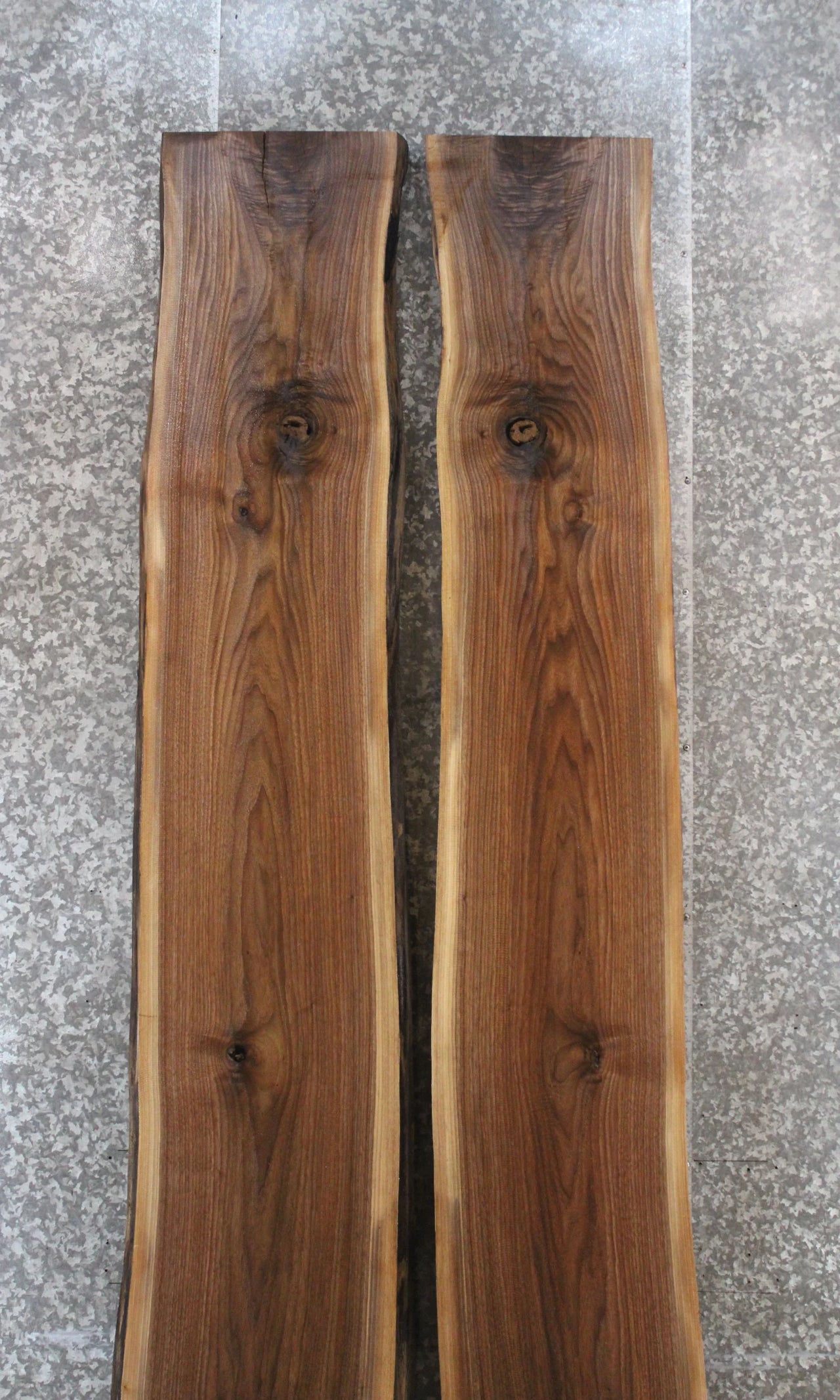 2- Black Walnut Live Edge Bookmatched River Table Top 20537-20538