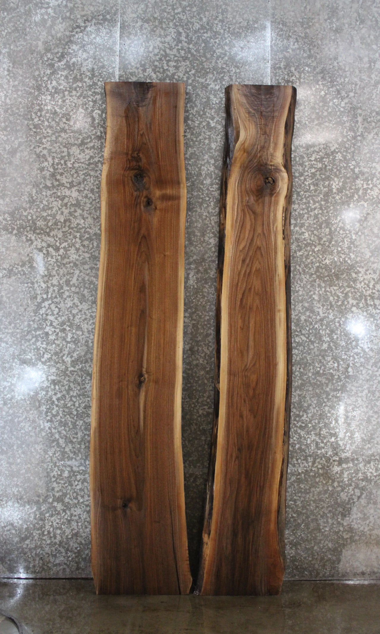 2- Black Walnut Live Edge Bookmatched River Table Top 20537-20538