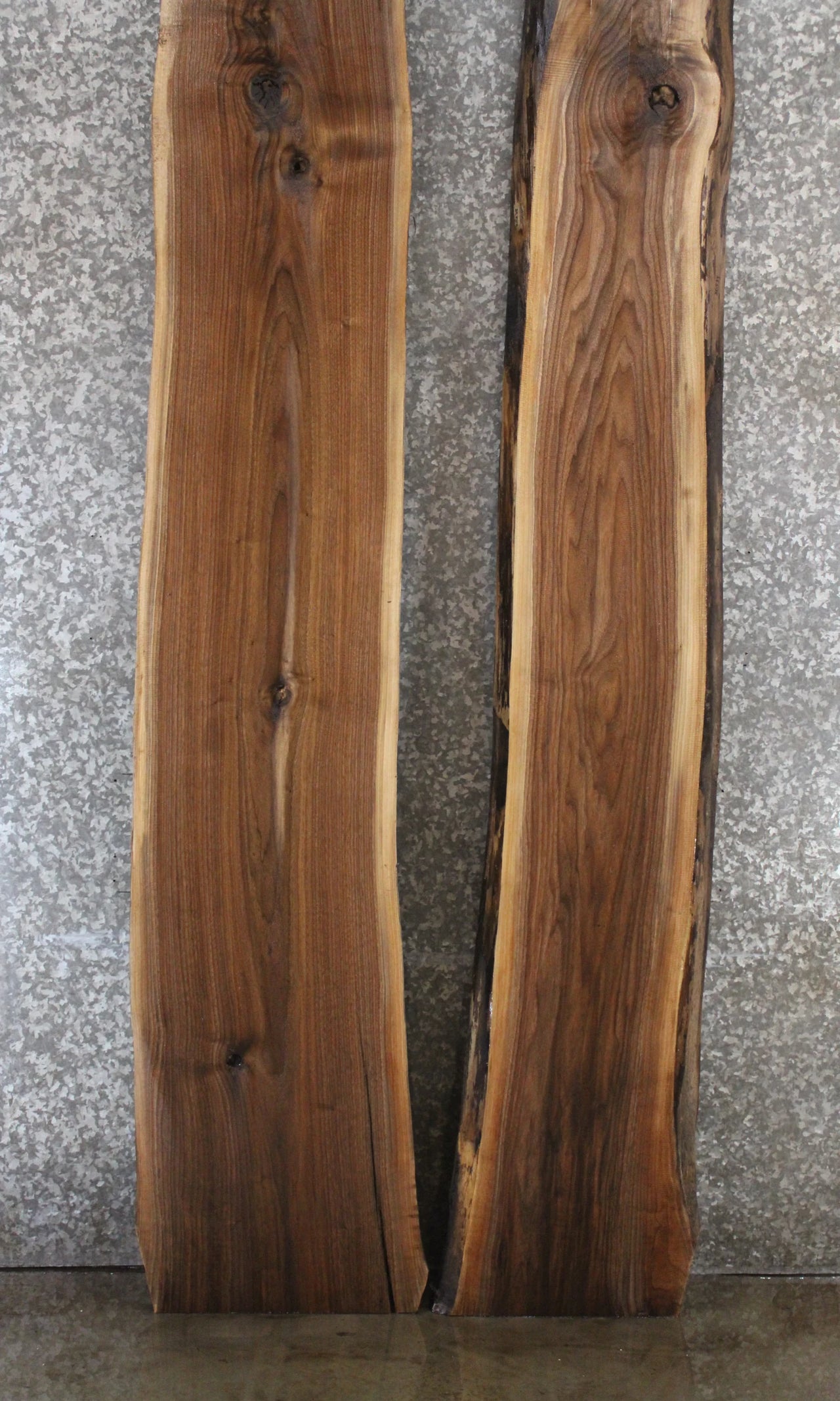 2- Black Walnut Live Edge Bookmatched River Table Top 20537-20538