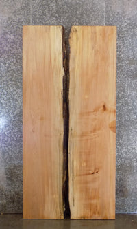 Thumbnail for 2- Maple Live Edge Rustic Bookmatched Dining Table Top Slabs 20538-20539