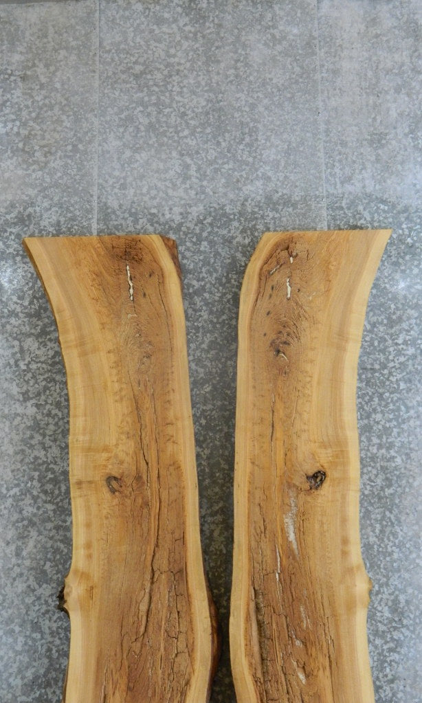 2- Bookmatched Live Edge Rustic Ash Bar/Table Top Slabs 20545-20546