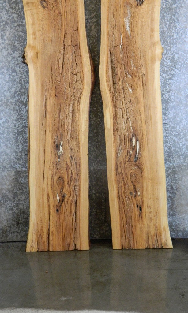 2- Bookmatched Live Edge Rustic Ash Bar/Table Top Slabs 20545-20546
