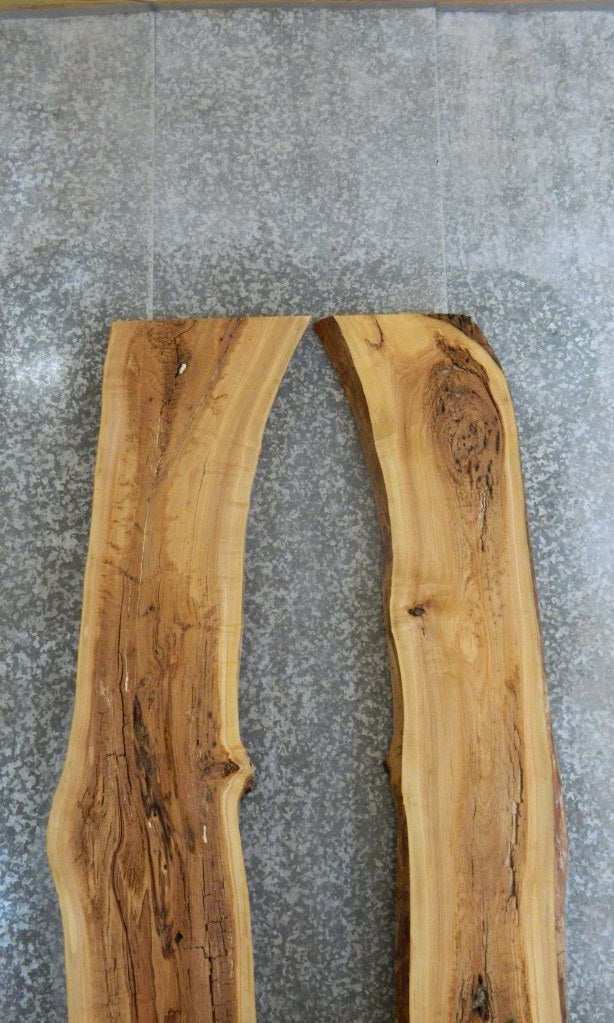2- Bookmatched Live Edge Rustic Ash Bar/Table Top Slabs 20545-20546