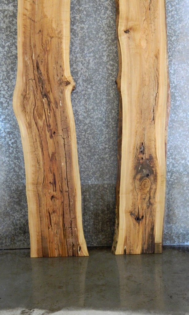 2- Bookmatched Live Edge Rustic Ash Bar/Table Top Slabs 20545-20546