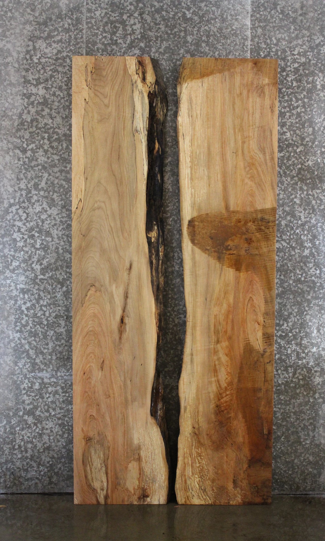 2- Spalted Maple Live Edge Book Match Dining Table Top 20549-20550