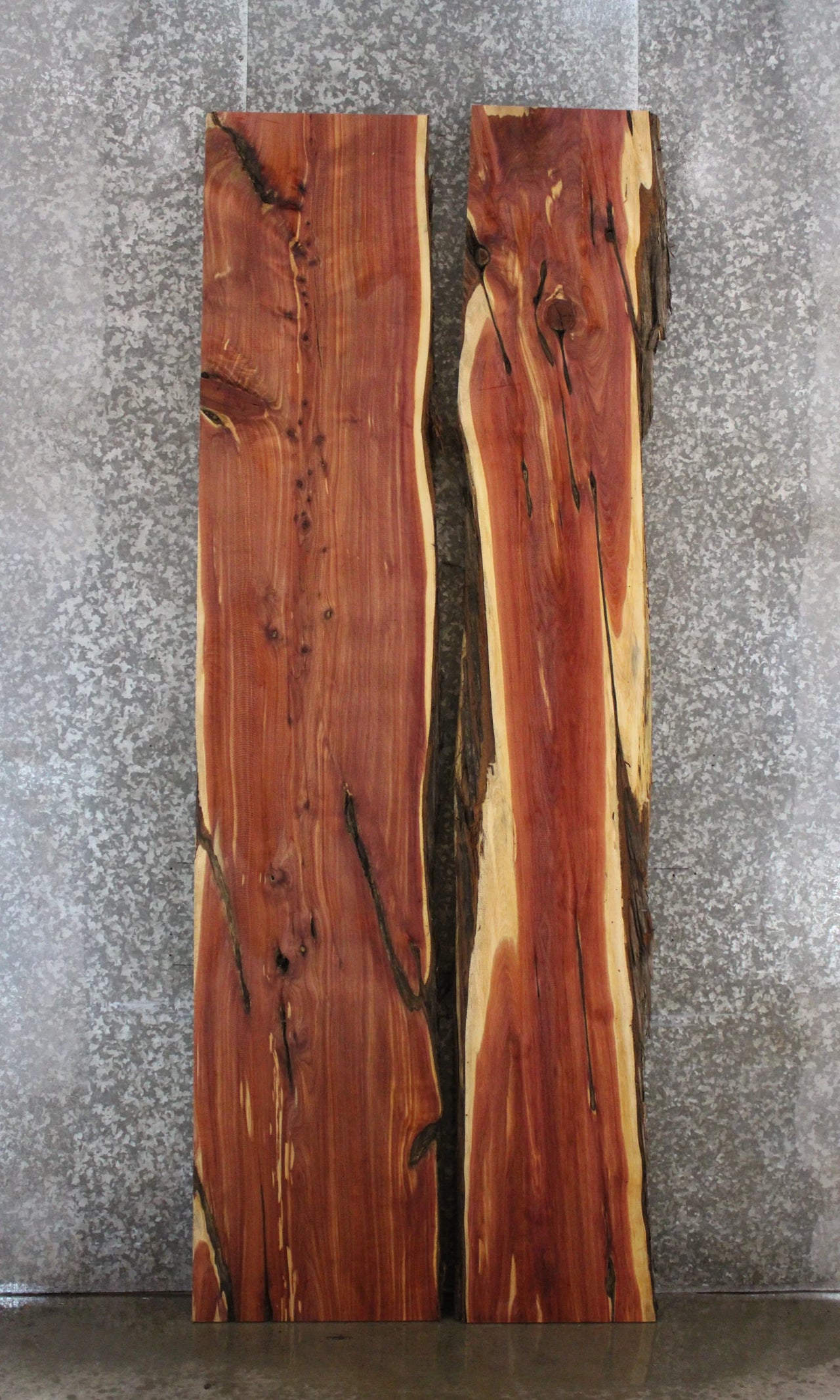 2- Rustic Red Cedar Live Edge Slabs, Counter Top Wood, Bar Top 20551,20558