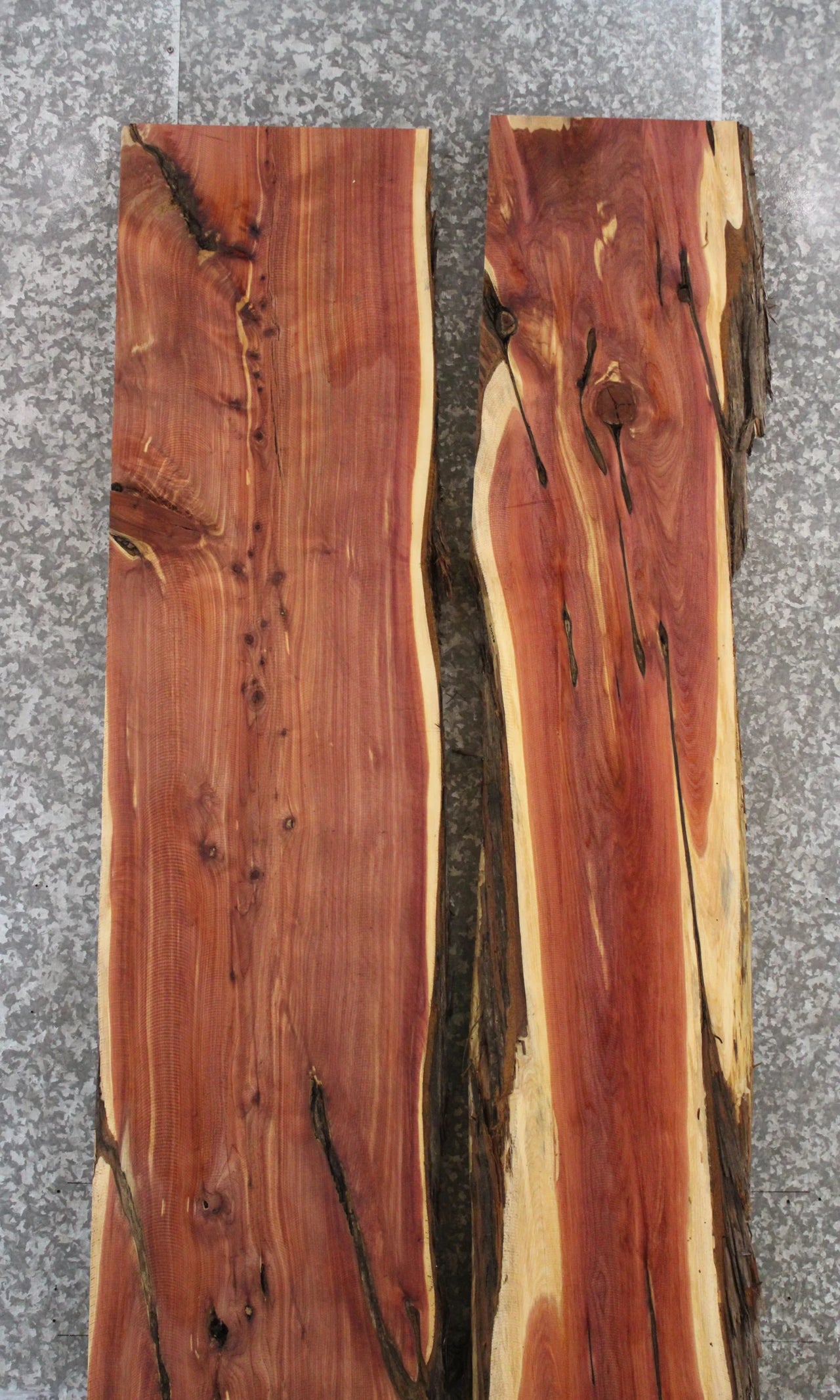 2- Rustic Red Cedar Live Edge Slabs, Counter Top Wood, Bar Top 20551,20558