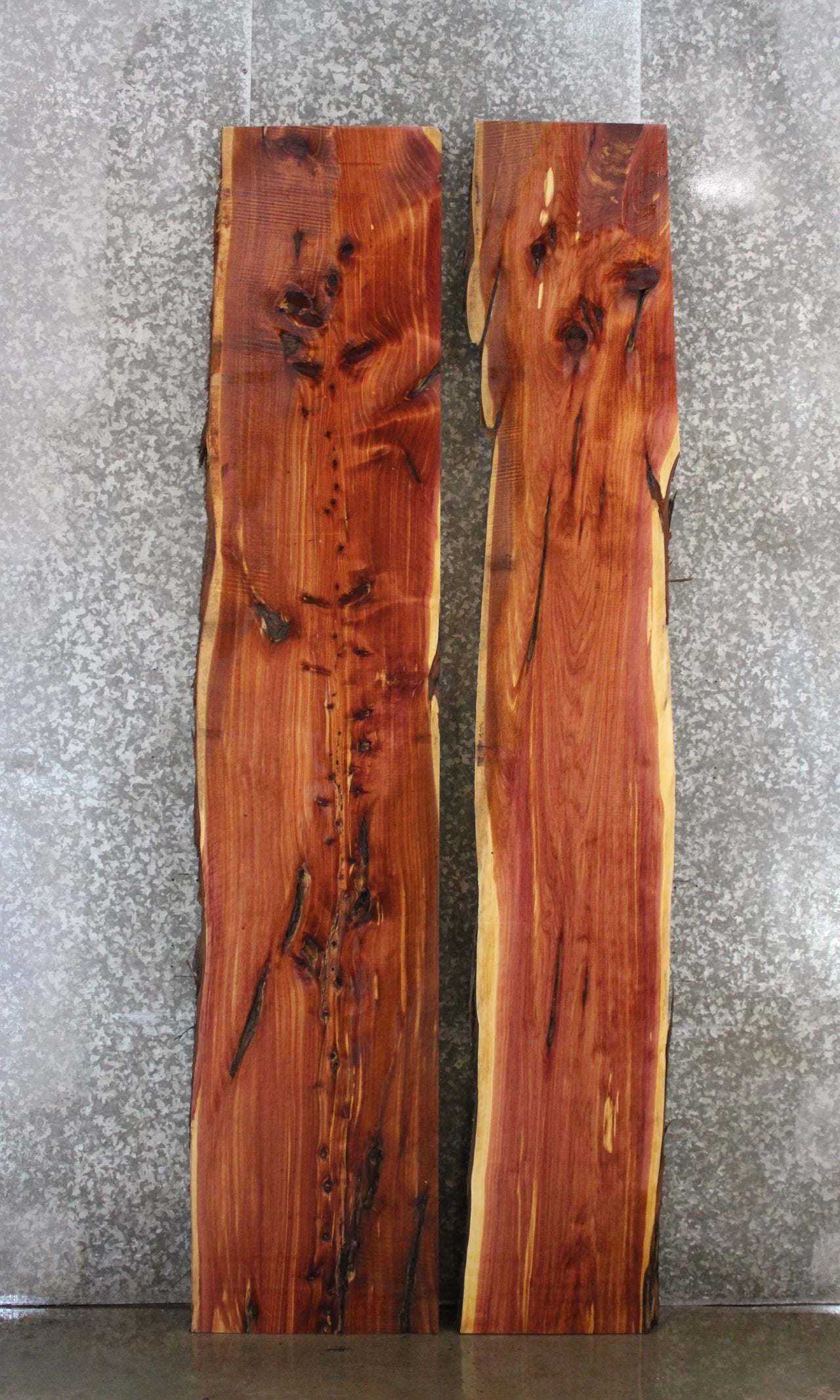 2- Rustic Red Cedar Live Edge Slabs, Counter Top Wood, Bar Top 20551,20558