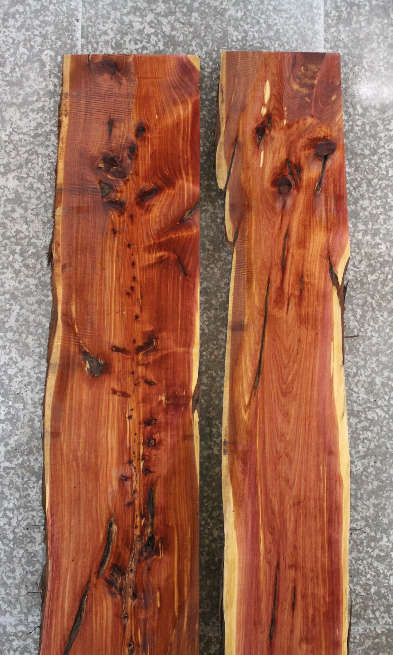 2- Rustic Red Cedar Live Edge Slabs, Counter Top Wood, Bar Top 20551,20558