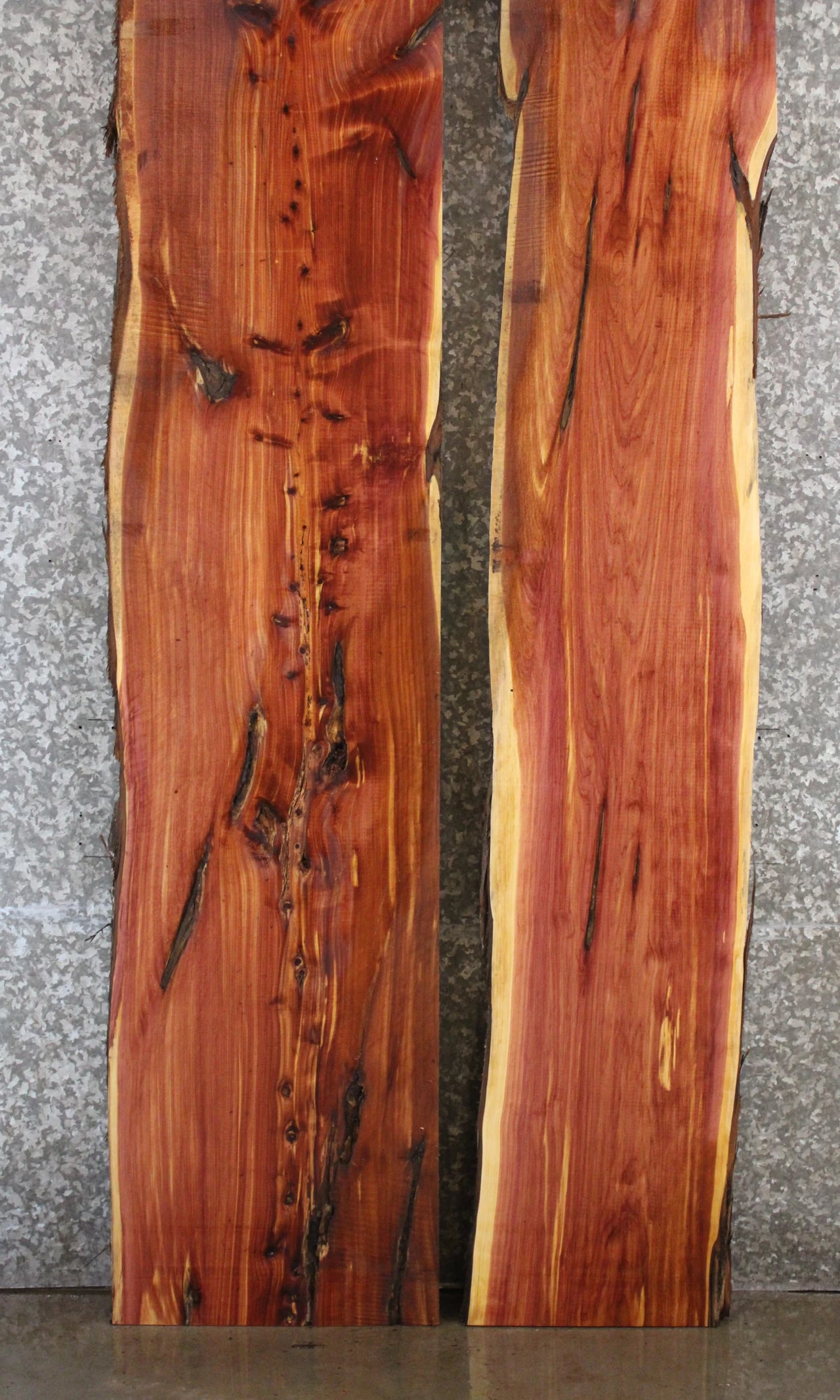 2- Rustic Red Cedar Live Edge Slabs, Counter Top Wood, Bar Top 20551,20558