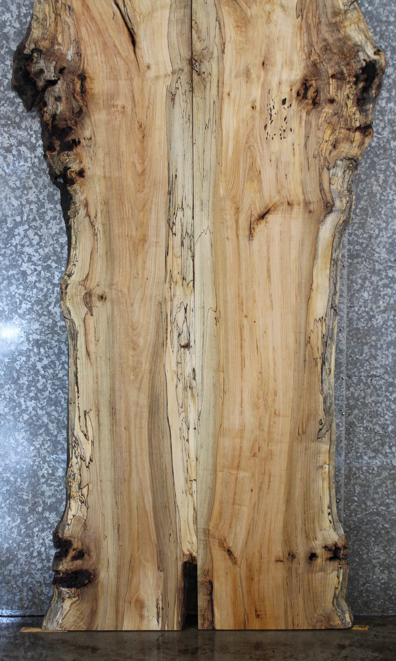 2- Live Edge Figured Maple Dining Table Top Slabs, Solid Wood 20559-20560
