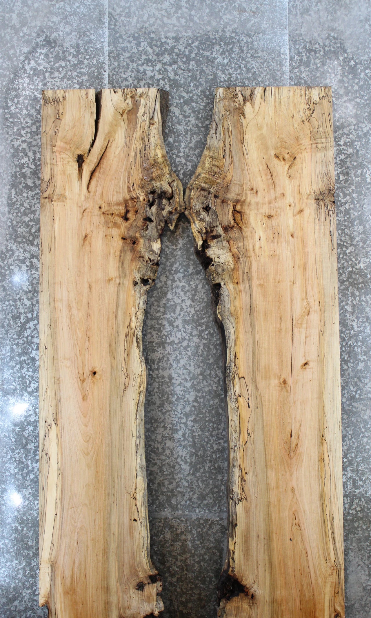 2- Live Edge Figured Maple Dining Table Top Slabs, Solid Wood 20559-20560