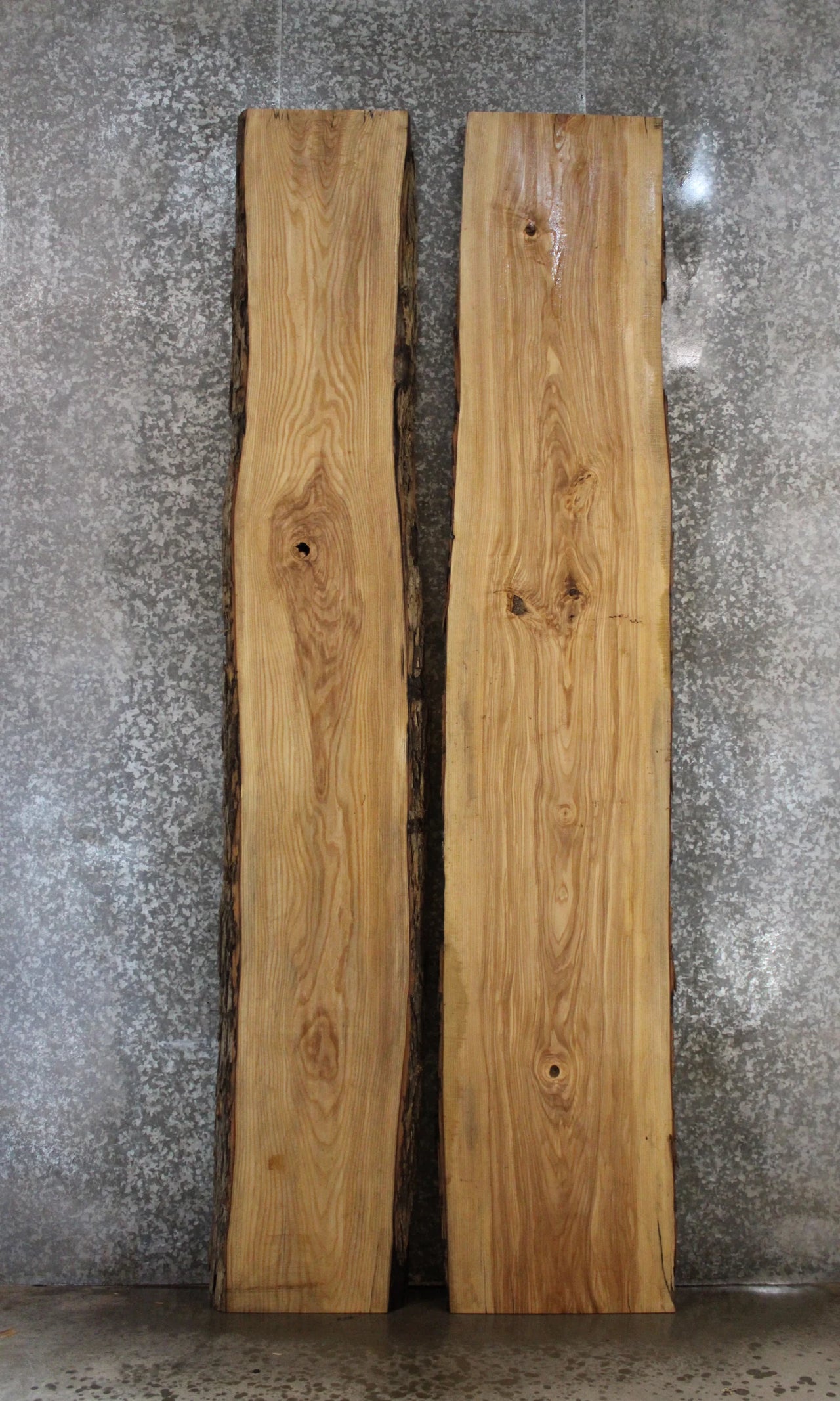 2- Thick Ash Live Edge Wood Slabs, Epoxy River Table Project 20566-20567