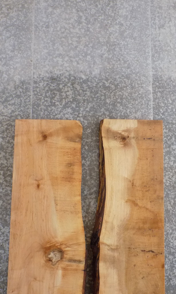 2- Bookmatched Live Edge Maple Dining Table Top Slabs 20570-20571