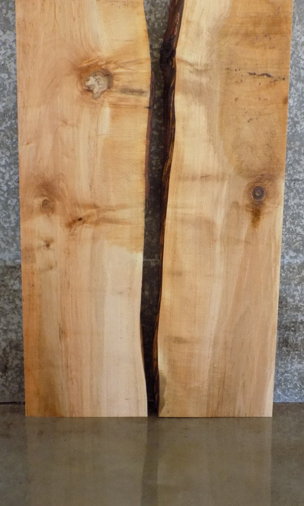 2- Bookmatched Live Edge Maple Dining Table Top Slabs 20570-20571