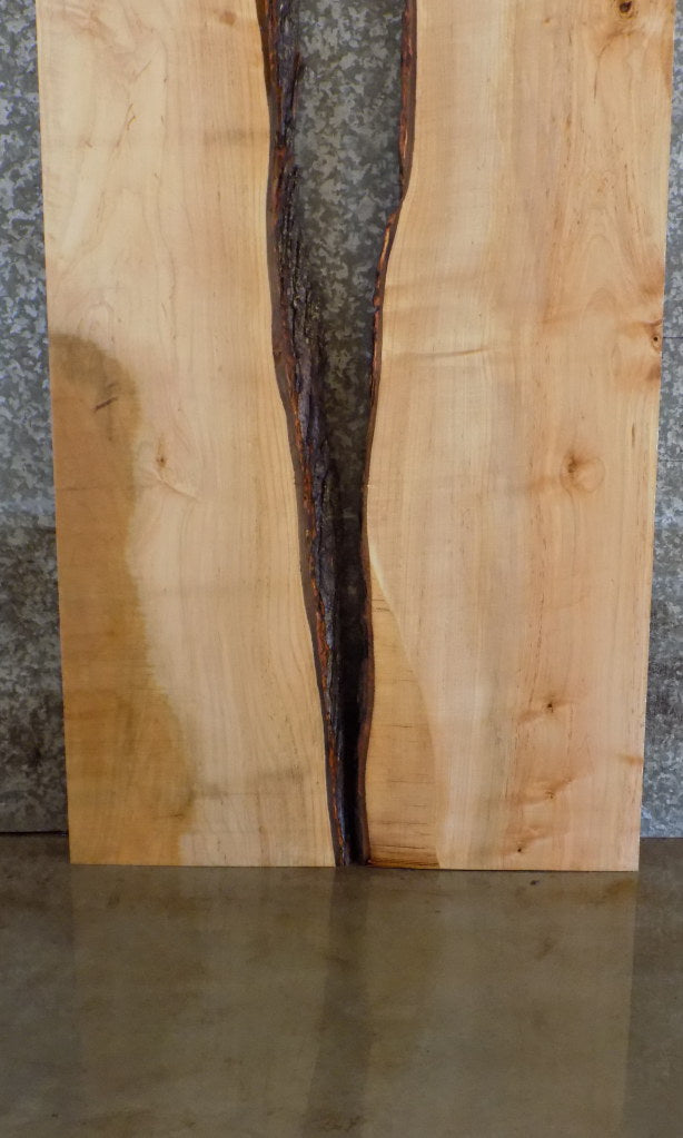 2- Natural Edge Maple Bookmatched Dining Table Top Slab Set 20572-20573