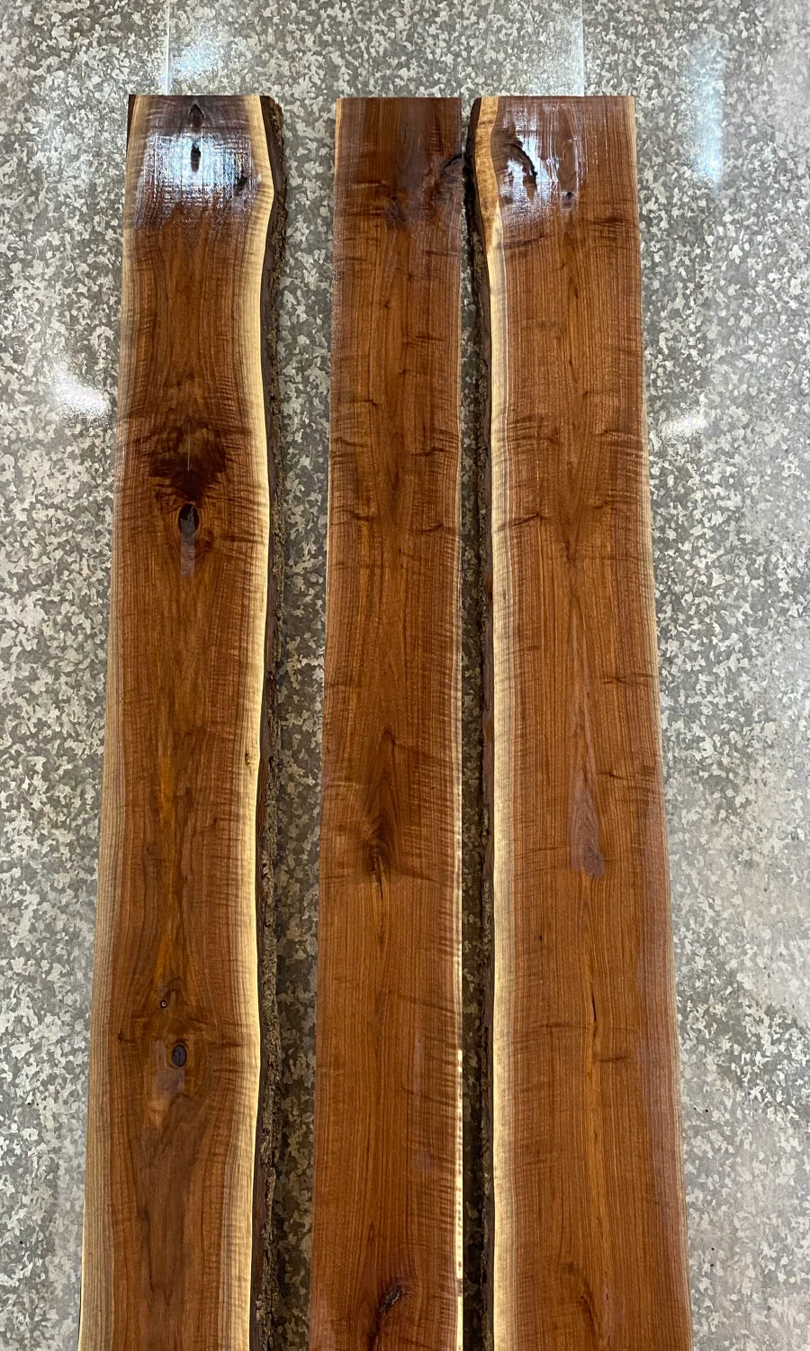 3- Live Edge Black Walnut Dining Table Top Slab Set, Conference 20574-20576
