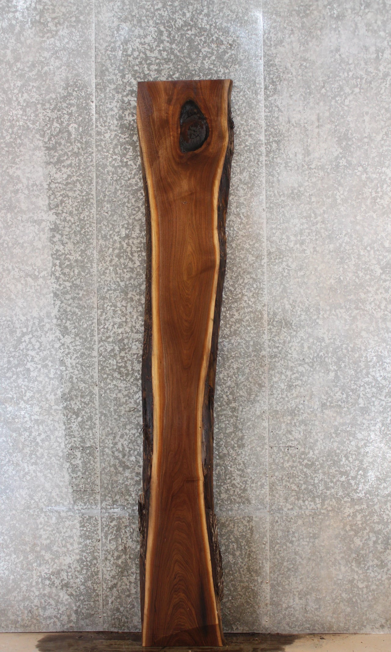 Live Edge Black Walnut, Salvaged Wood Bar Top Slab, Solid Wood 20584