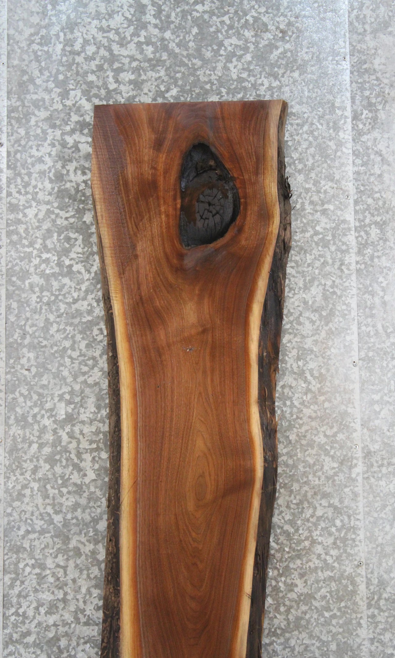Live Edge Black Walnut, Salvaged Wood Bar Top Slab, Solid Wood 20584