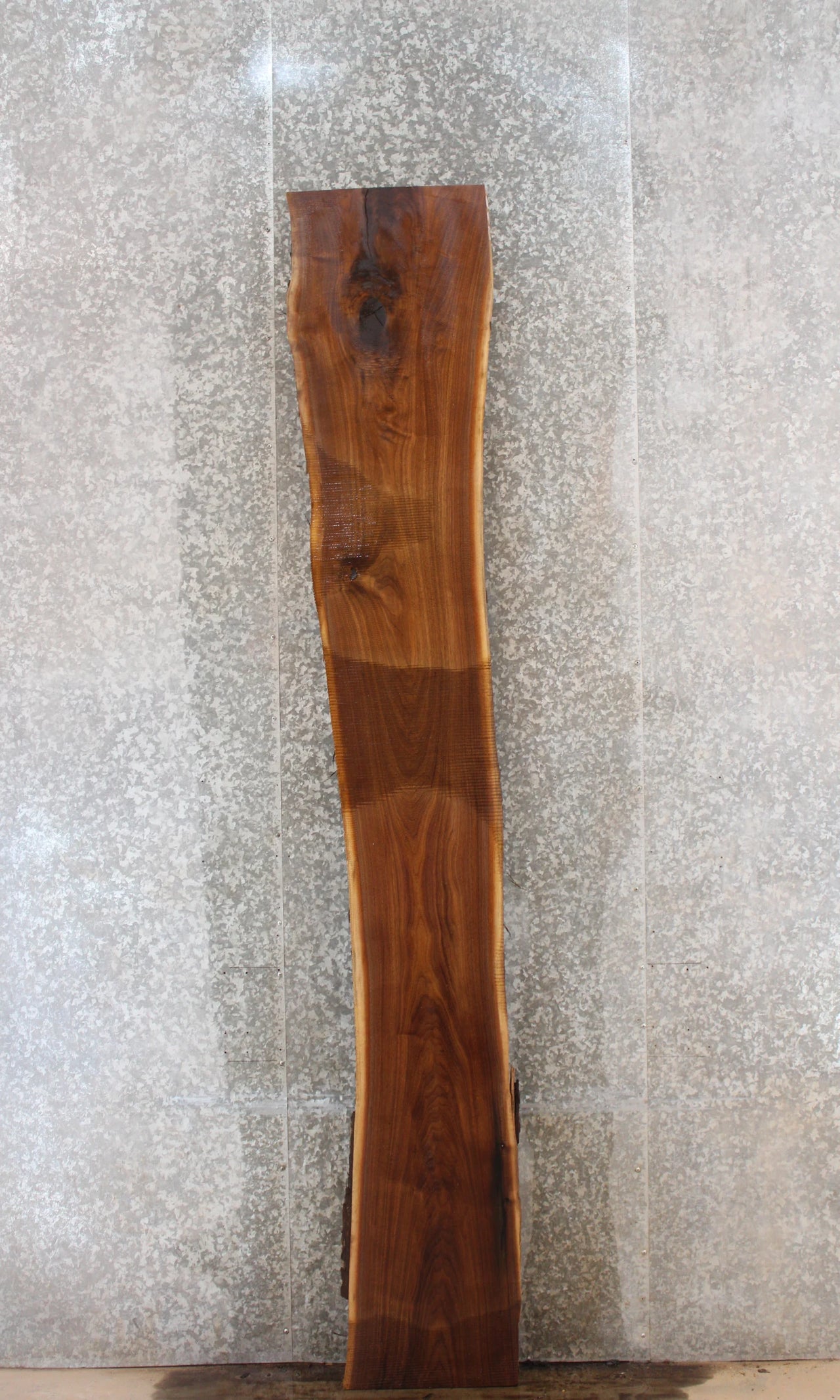 Live Edge Black Walnut, Salvaged Wood Bar Top Slab, Solid Wood 20584
