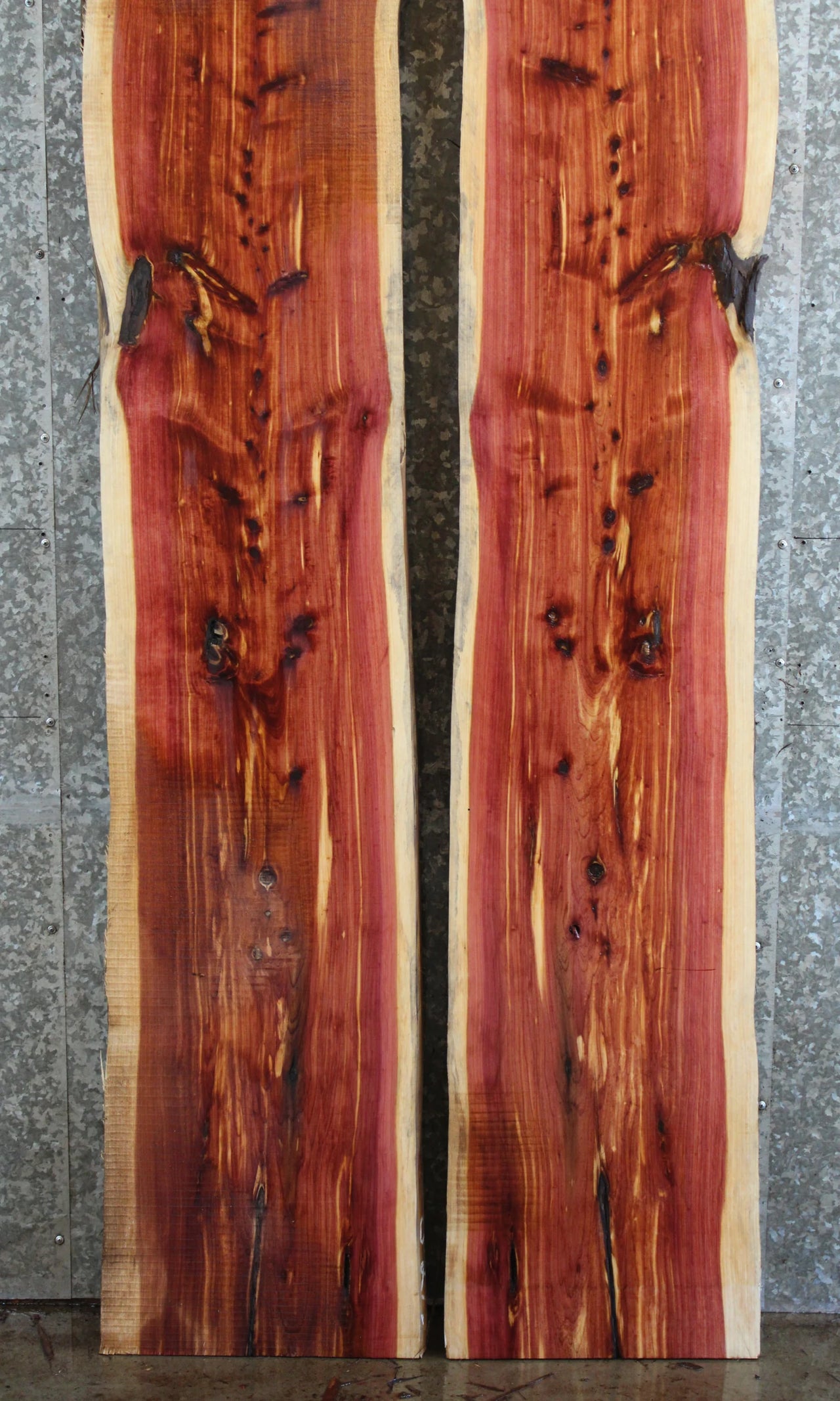 2- Live Edge Red Cedar Slabs, Wood Dining Table, Bar Top, Benches 20590-20591