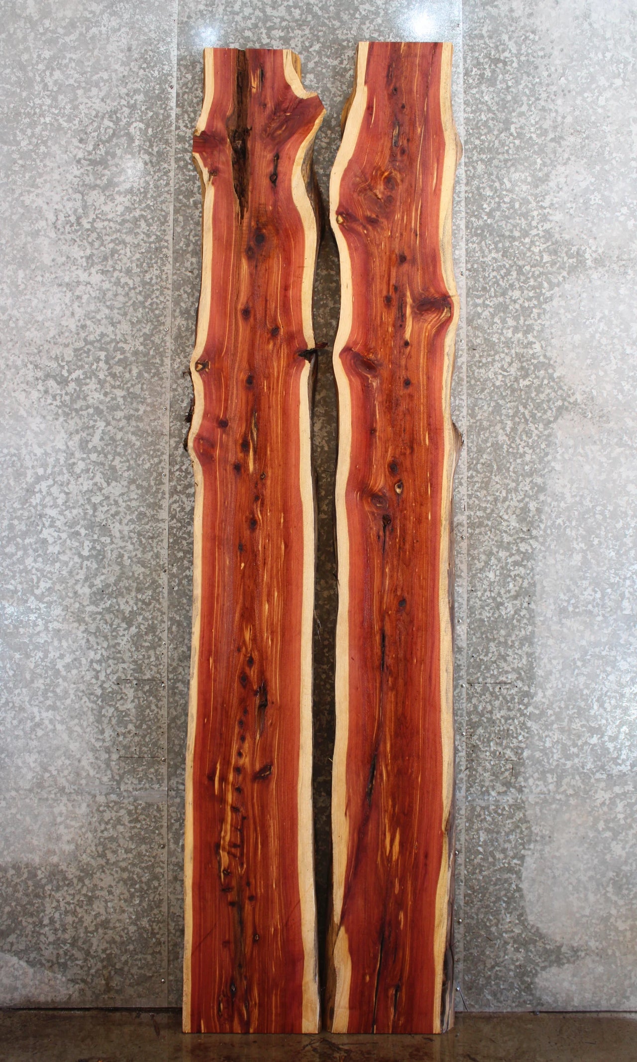 2- Live Edge Red Cedar Slabs, Wood Dining Table, Bar Top, Benches 20590-20591