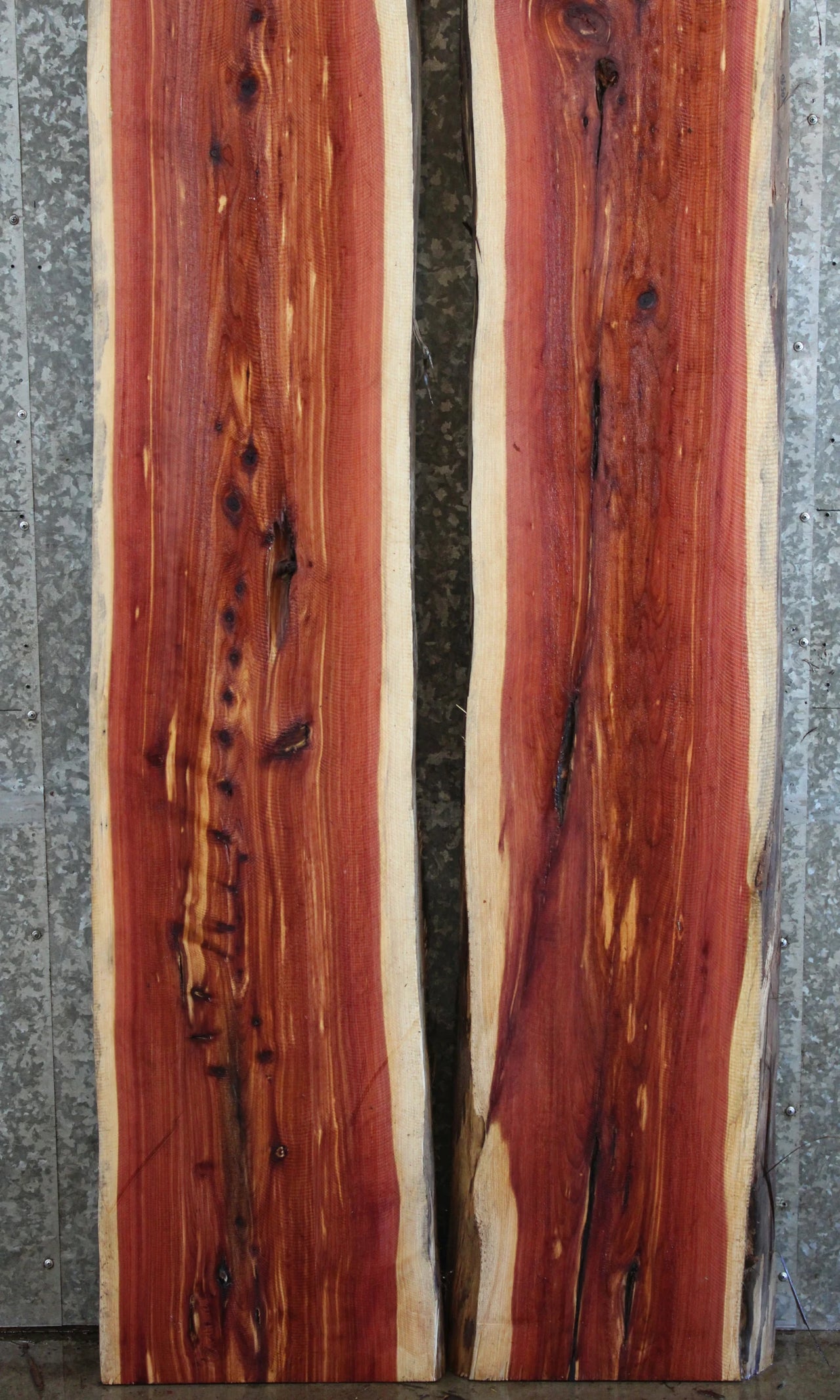 2- Live Edge Red Cedar Slabs, Wood Dining Table, Bar Top, Benches 20590-20591