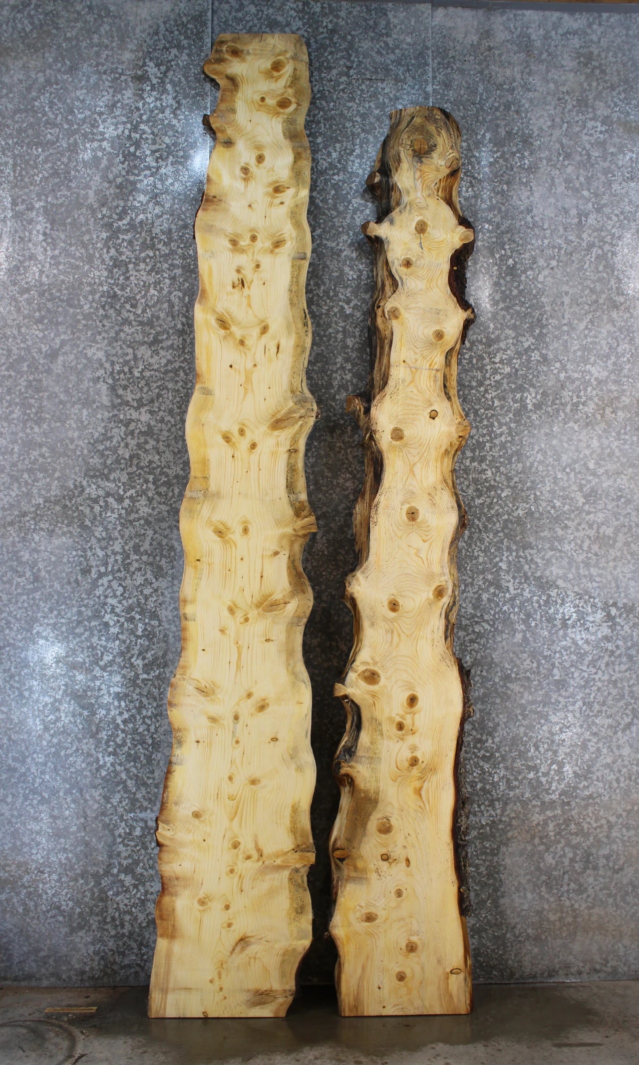 2- Knotty Pine Live Edge Bar Top/River Table Slabs - WOW@UNIQUE 20590-20591