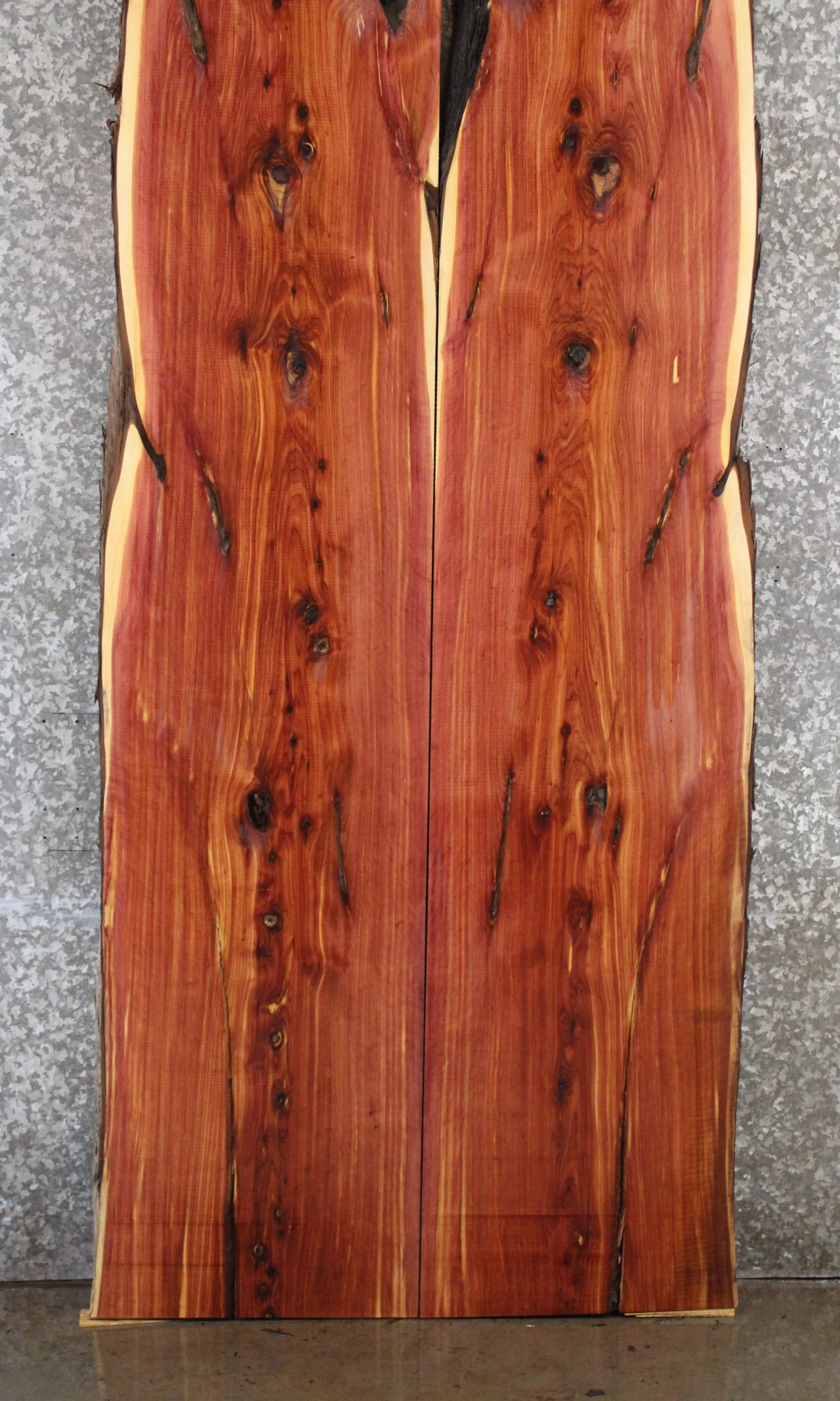 2- Rustic Red Cedar Live Edge Dining Table Top Slab Set 20592-20593