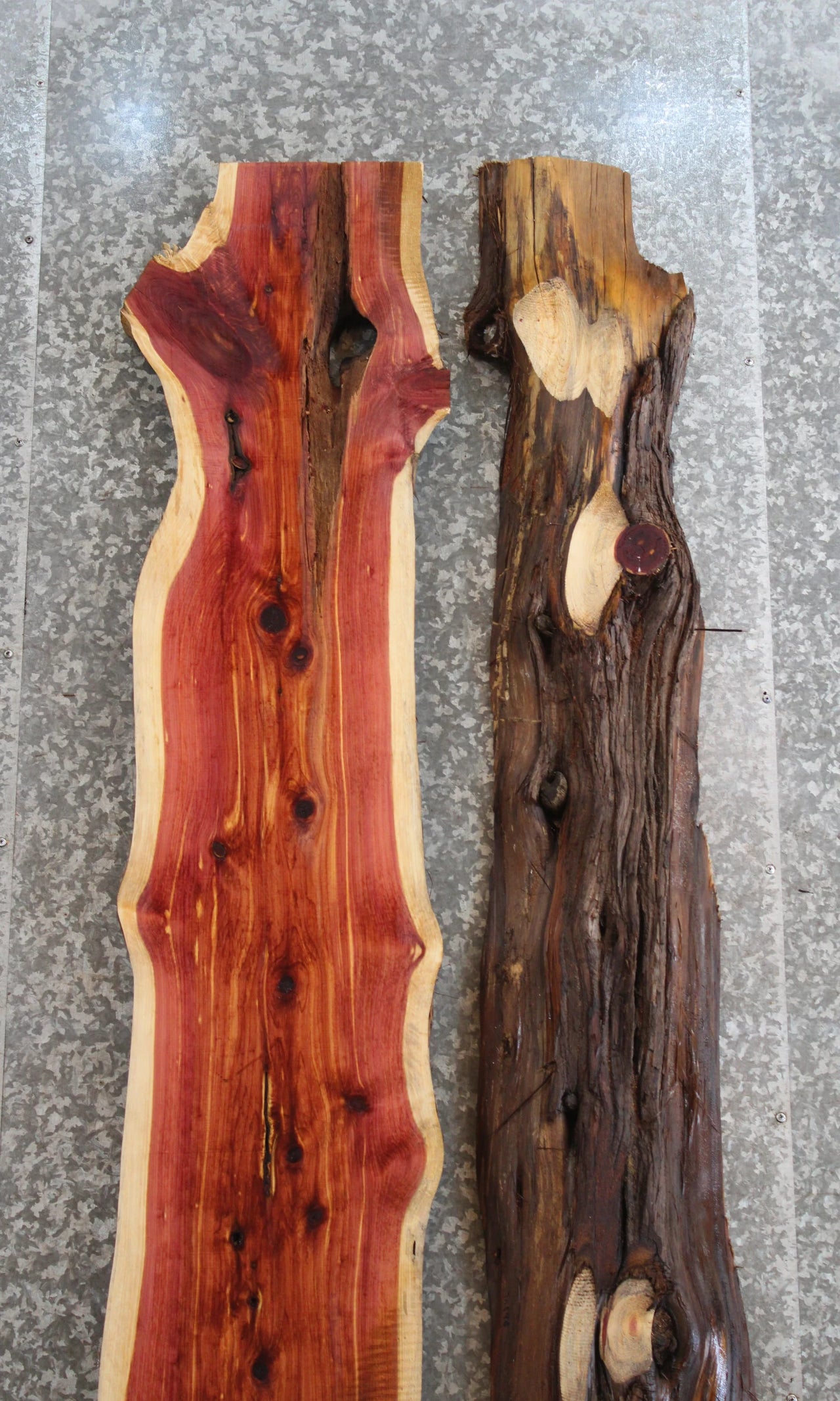 2- Live Edge Red Cedar Bar Tops/River Table Top 20593-20594