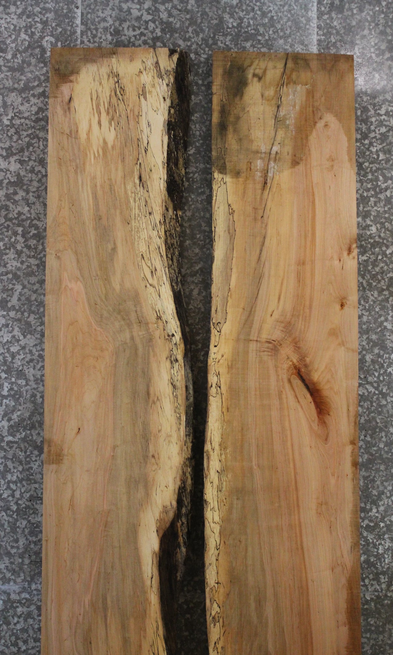 2- Thick Spalted Maple Live Edge Wood Dining Table Top Slabs 20609-20610