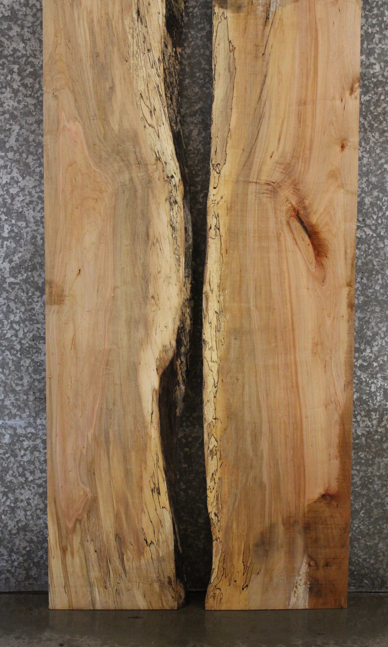 2- Thick Spalted Maple Live Edge Wood Dining Table Top Slabs 20609-20610