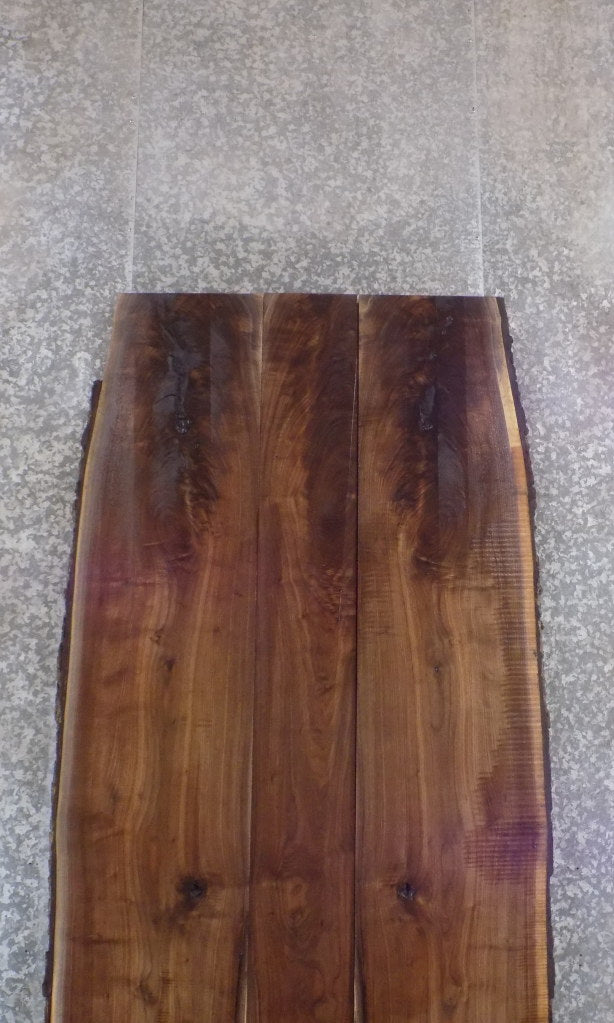 3- DIY Live Edge Bookmatched Black Walnut Dining Table Top Slabs 20610-20612