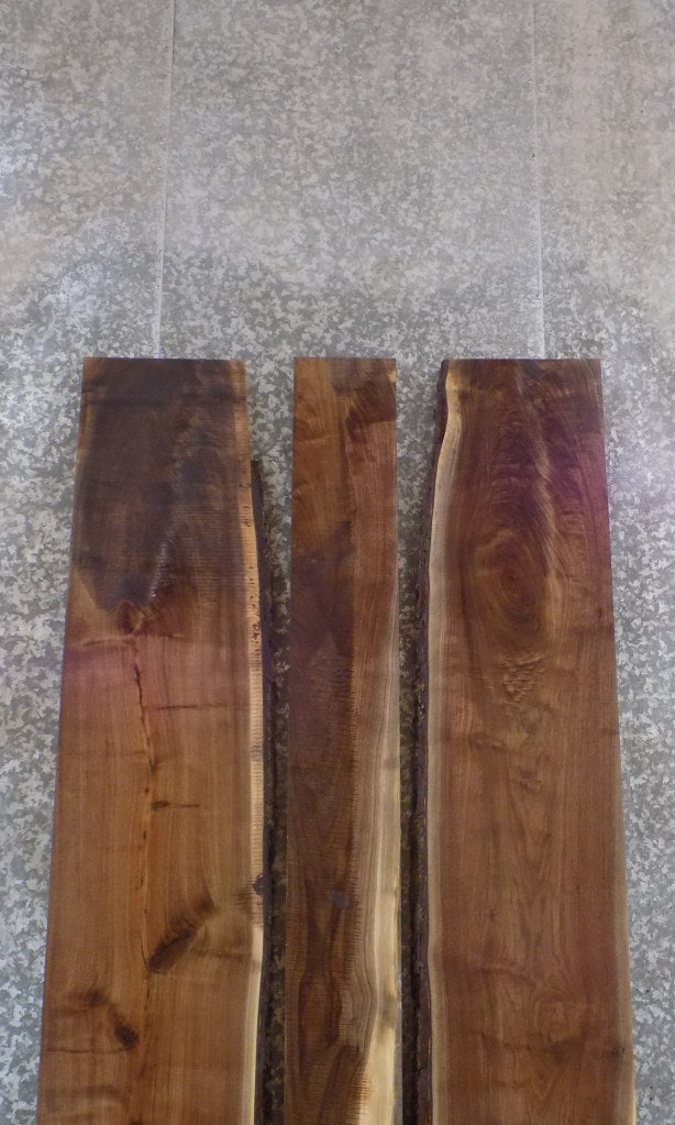 3- DIY Live Edge Bookmatched Black Walnut Dining Table Top Slabs 20610-20612