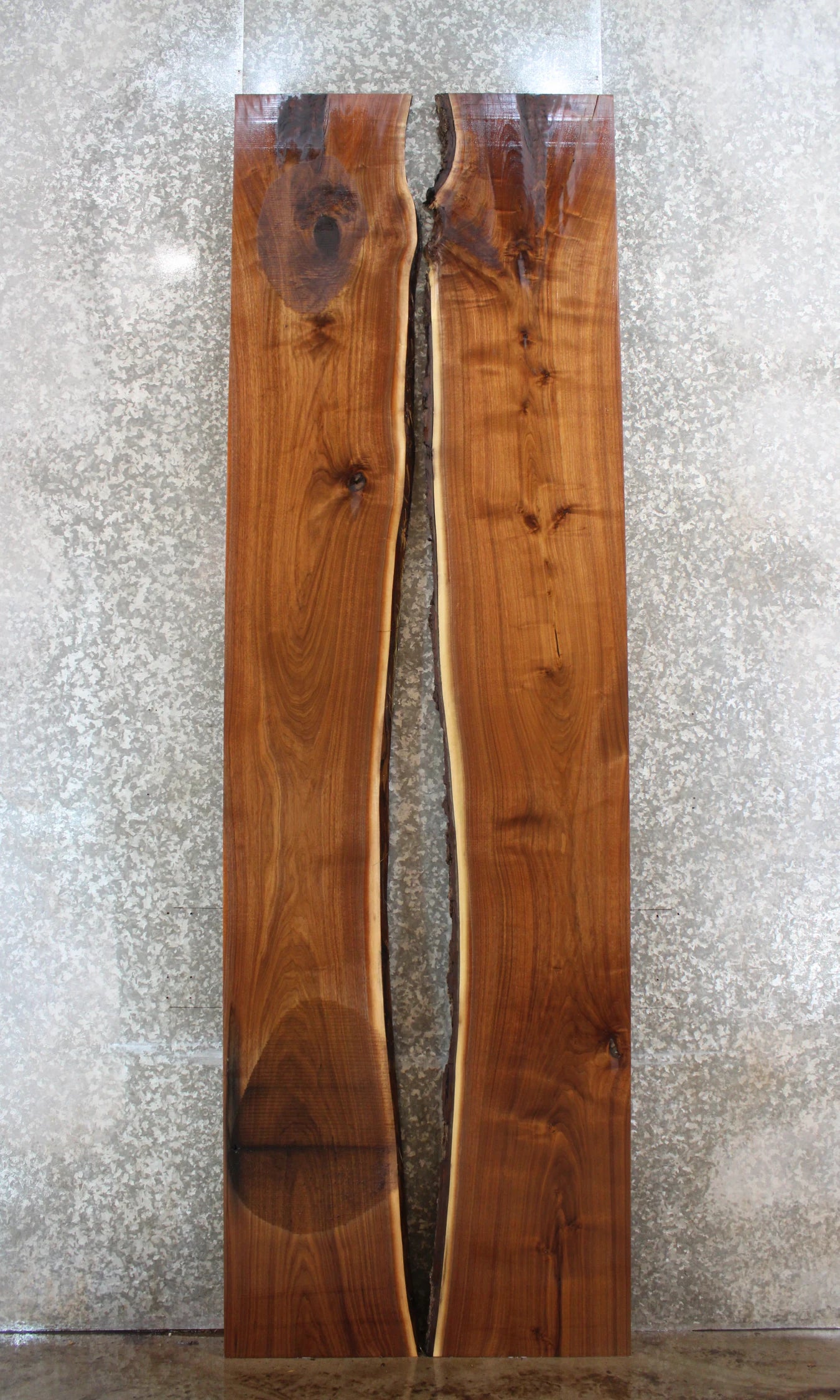 2- Live Edge Black Walnut Conference/Dining Table Top 20617-20618
