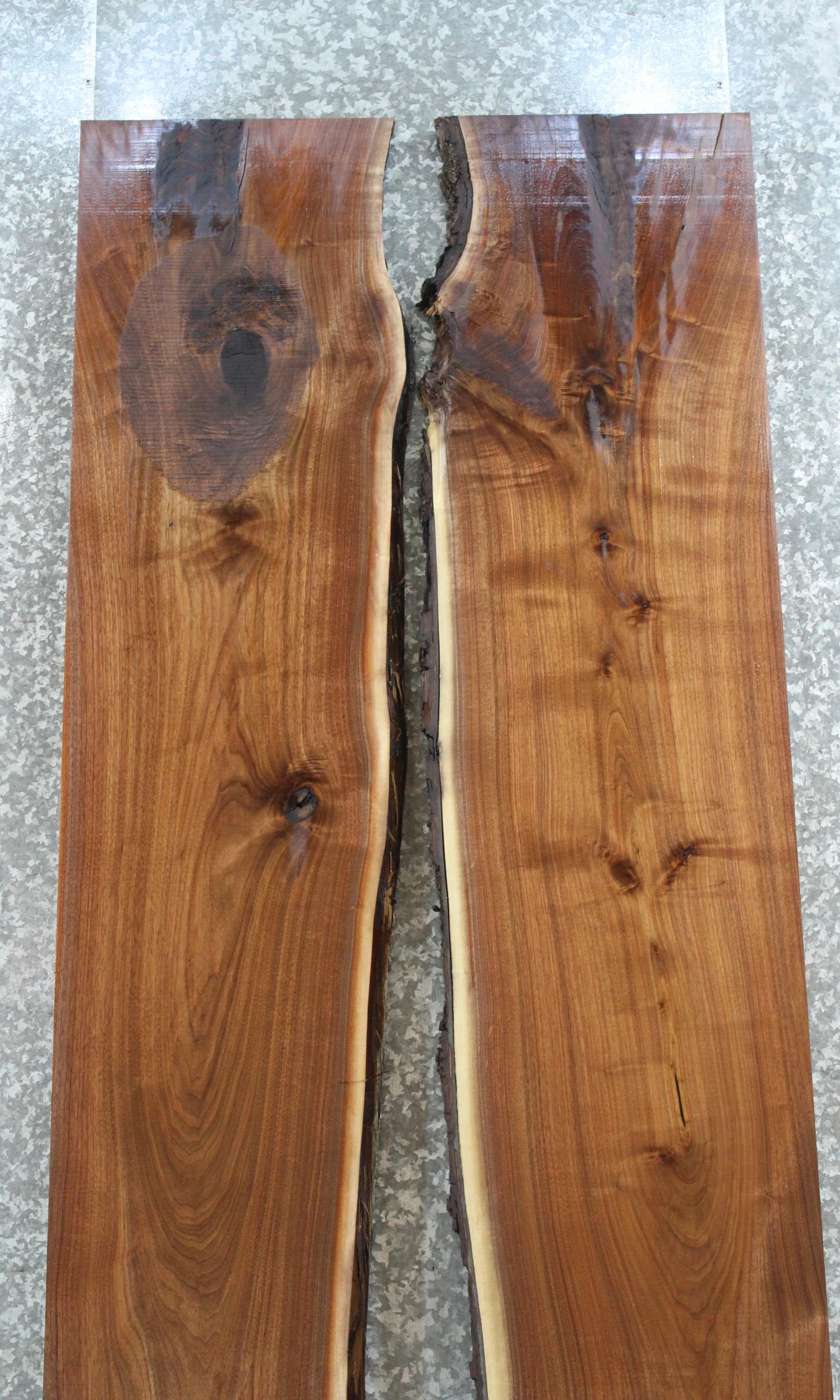 2- Live Edge Black Walnut Conference/Dining Table Top 20617-20618