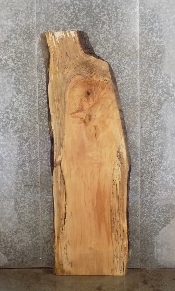 Live Edge Figured Maple Bar Top Slab, Solid Wood Office Desk 20629