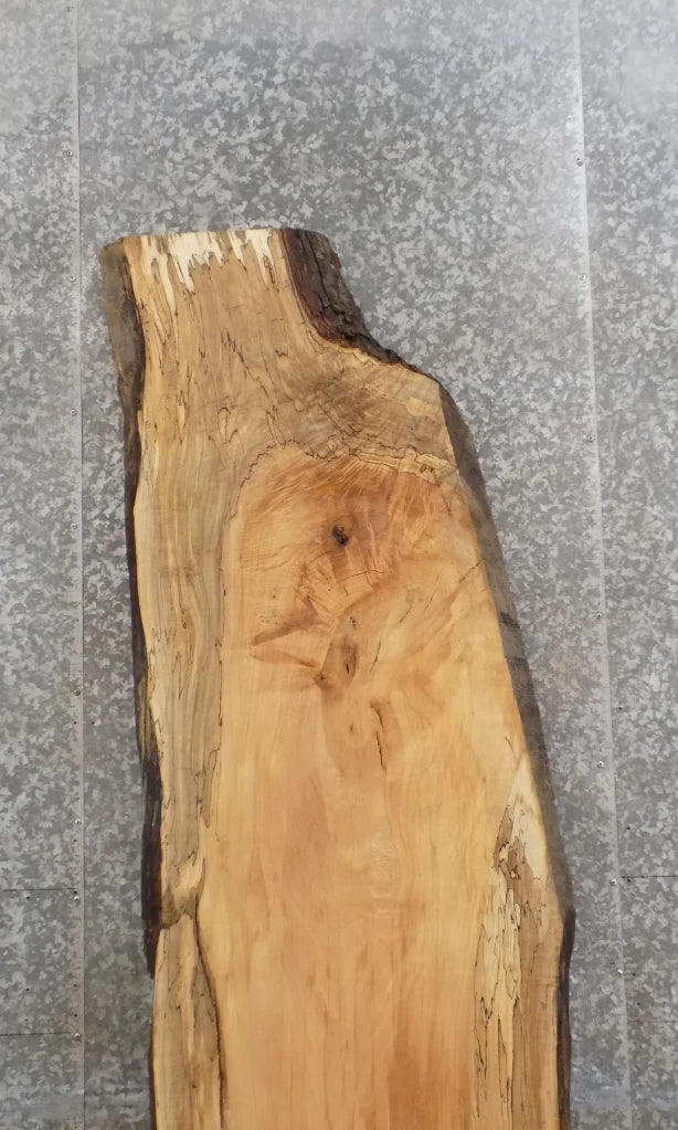 Live Edge Figured Maple Bar Top Slab, Solid Wood Office Desk 20629
