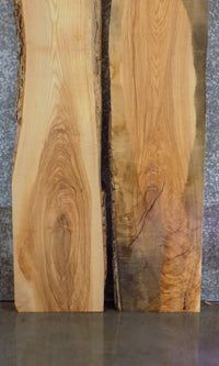 Thumbnail for 2- Live Edge Ash Rustic Bookmatched Pond Table Top Slabs 20650-20651