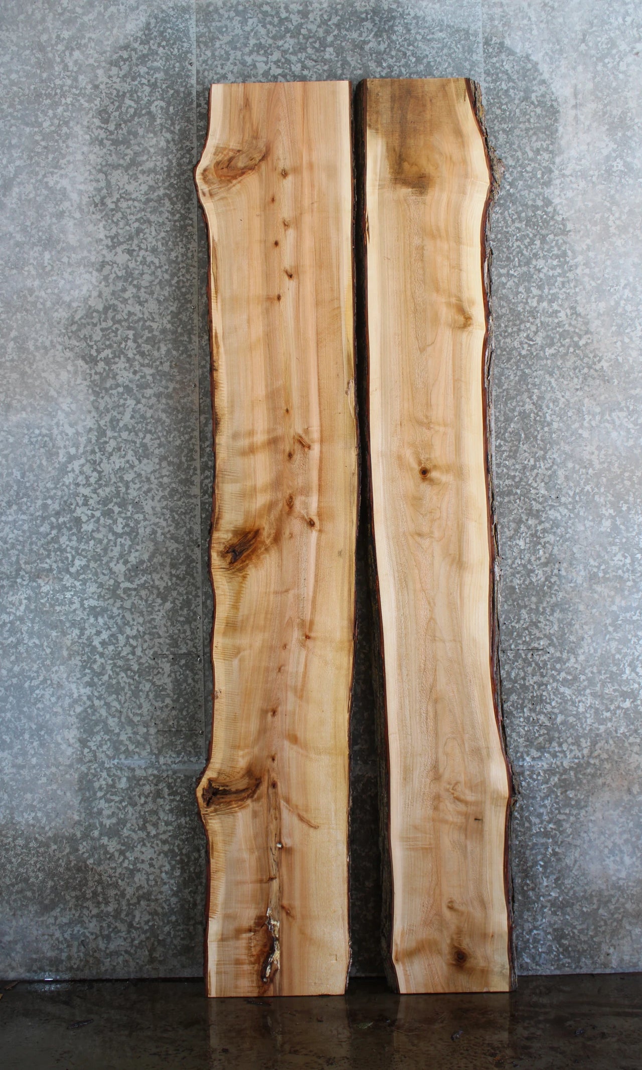 2- Bookmatched Live Edge Hard Maple River Table/Bar Top Slabs 20656-20657