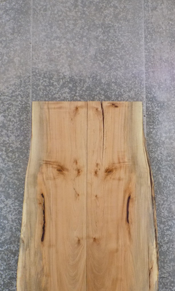 2- Natural Edge Maple Rustic Bookmatched Dining Table Top Slabs 20666-20667